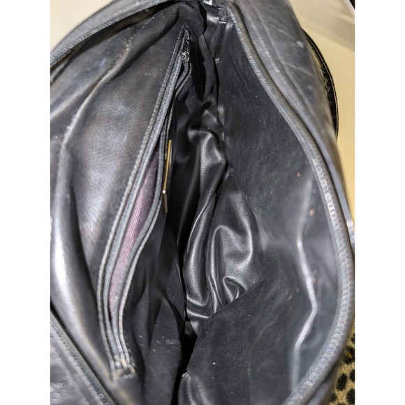 Vintage Sharif Black Reptile Embossed Leather Crossbody‎ Bag - Picture 16 of 16